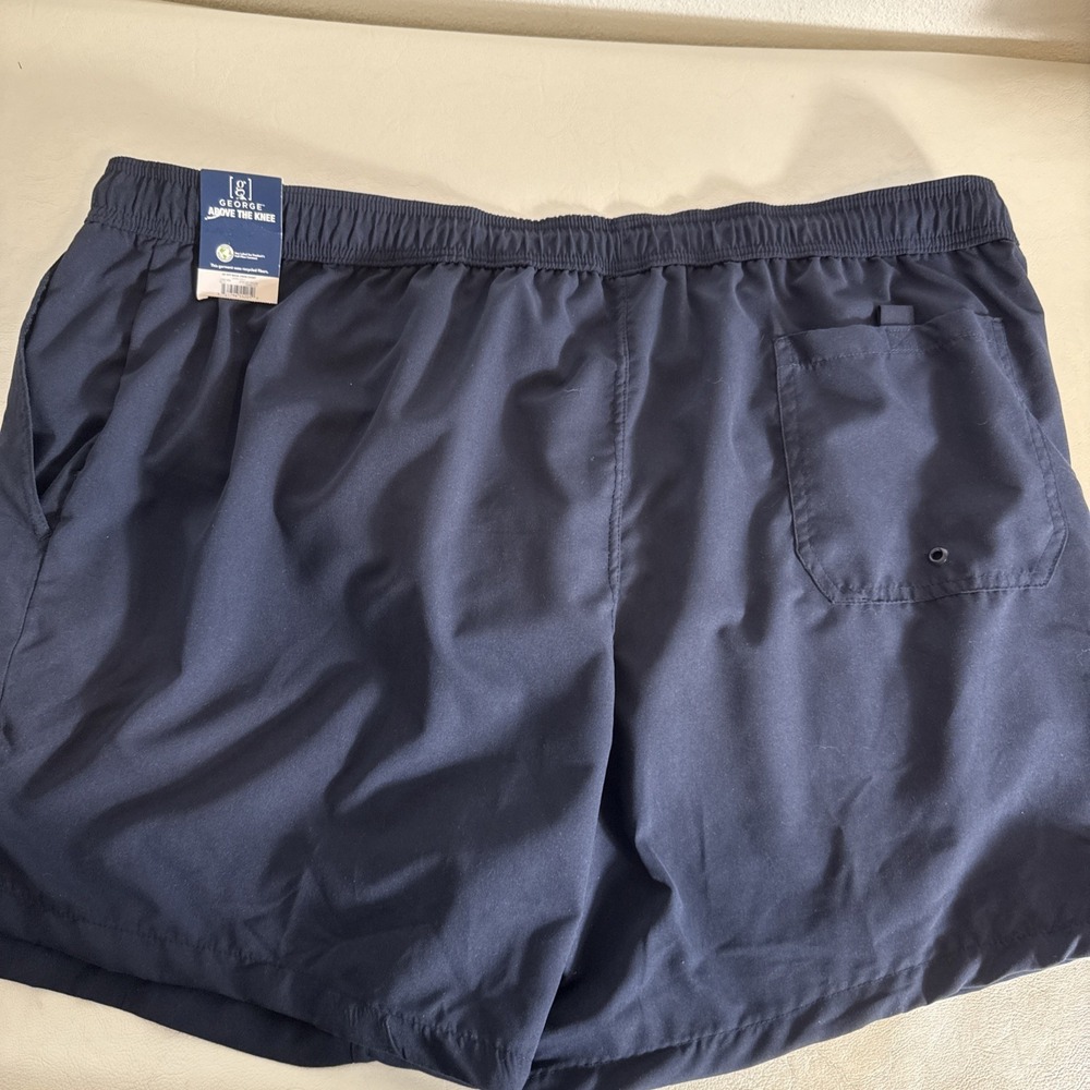 George Swim Shorts Trunks Mens 3XL 48-50 6" Navy Plus size quick dry Pockets